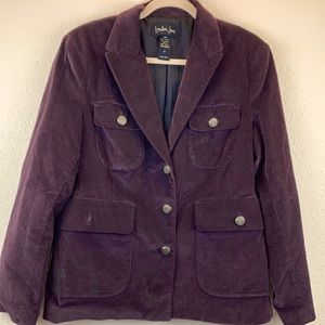 *Vintage London Jean Plum Velvet Oversized 3 Button Blazer #IR